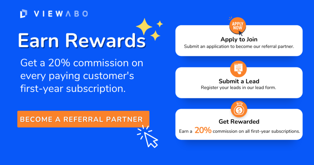 Get rewarded by joining Viewabo's Referral Partner Program